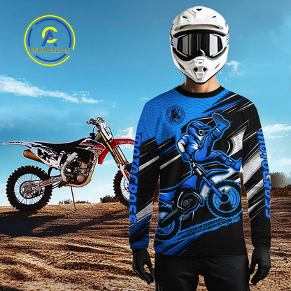 Custom Blue Motocross Jersey Men Kid Women Dirt Bike Jersey Motorcycle Riding Shirt XM486