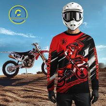 Load image into Gallery viewer, Custom Red Motocross Jersey Men Kid Women Dirt Bike Jersey Motorcycle Riding Shirt XM486