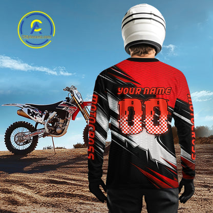 Custom Red Motocross Jersey Men Kid Women Dirt Bike Jersey Motorcycle Riding Shirt XM486