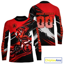 Load image into Gallery viewer, Custom Red Motocross Jersey Men Kid Women Dirt Bike Jersey Motorcycle Riding Shirt XM486