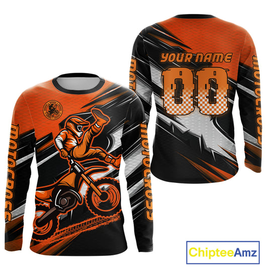 Custom Orange Motocross Jersey Men Kid Women Dirt Bike Jersey Motorcycle Riding Shirt XM486