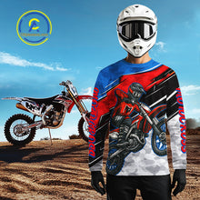Load image into Gallery viewer, Blue and Red Motocross Jersey Custom Dirt Bike Shirts Men Kid Women Riding Shirt XM489