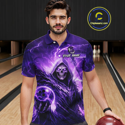 Purple Bowling Shirts for Team Women Men Custom Death Bowling Jersey Bowl League MBL248