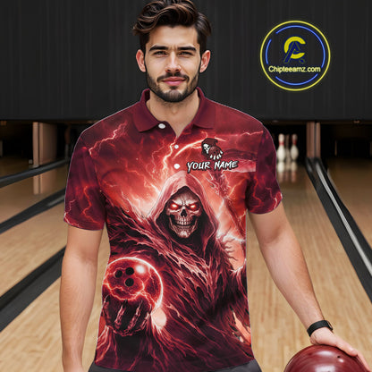 Red Bowling Shirts for Team Women Men Custom Death Bowling Jersey Bowl League MBL248