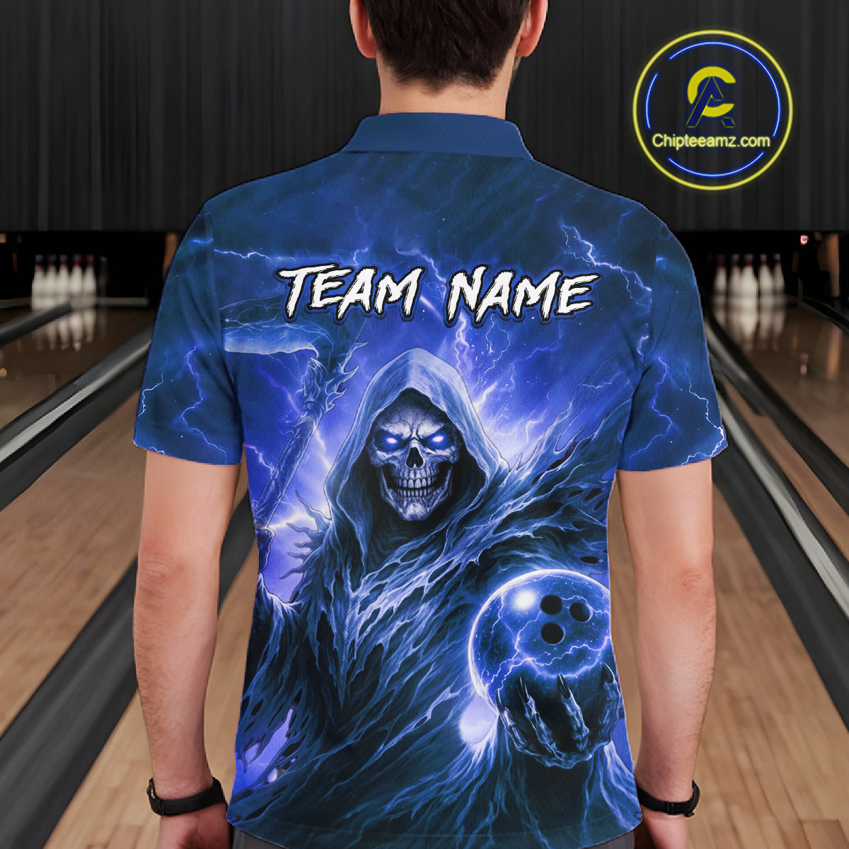 Blue Bowling Shirts for Team Women Men Custom Death Bowling Jersey Bowl League MBL248