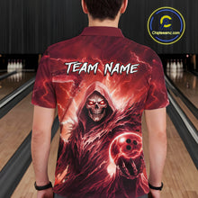 Load image into Gallery viewer, Red Bowling Shirts for Team Women Men Custom Death Bowling Jersey Bowl League MBL248