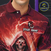 Load image into Gallery viewer, Red Bowling Shirts for Team Women Men Custom Death Bowling Jersey Bowl League MBL248