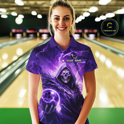 Purple Bowling Shirts for Team Women Men Custom Death Bowling Jersey Bowl League MBL248