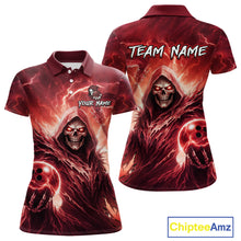 Load image into Gallery viewer, Red Bowling Shirts for Team Women Men Custom Death Bowling Jersey Bowl League MBL248