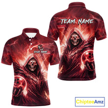 Load image into Gallery viewer, Red Bowling Shirts for Team Women Men Custom Death Bowling Jersey Bowl League MBL248