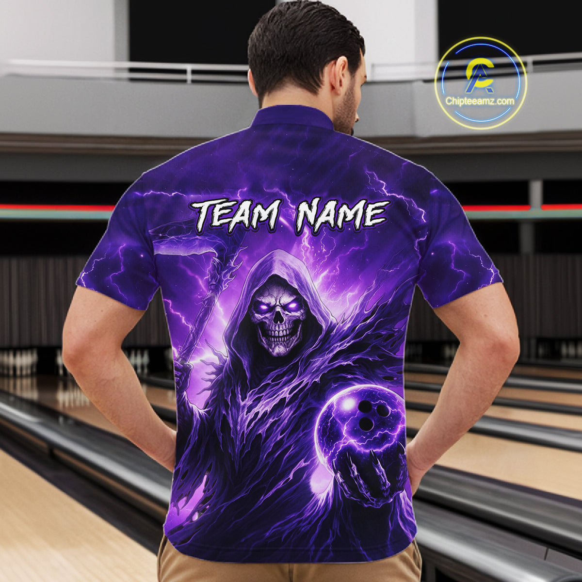 Purple Bowling Shirts for Team Women Men Custom Death Bowling Jersey Bowl League MBL248