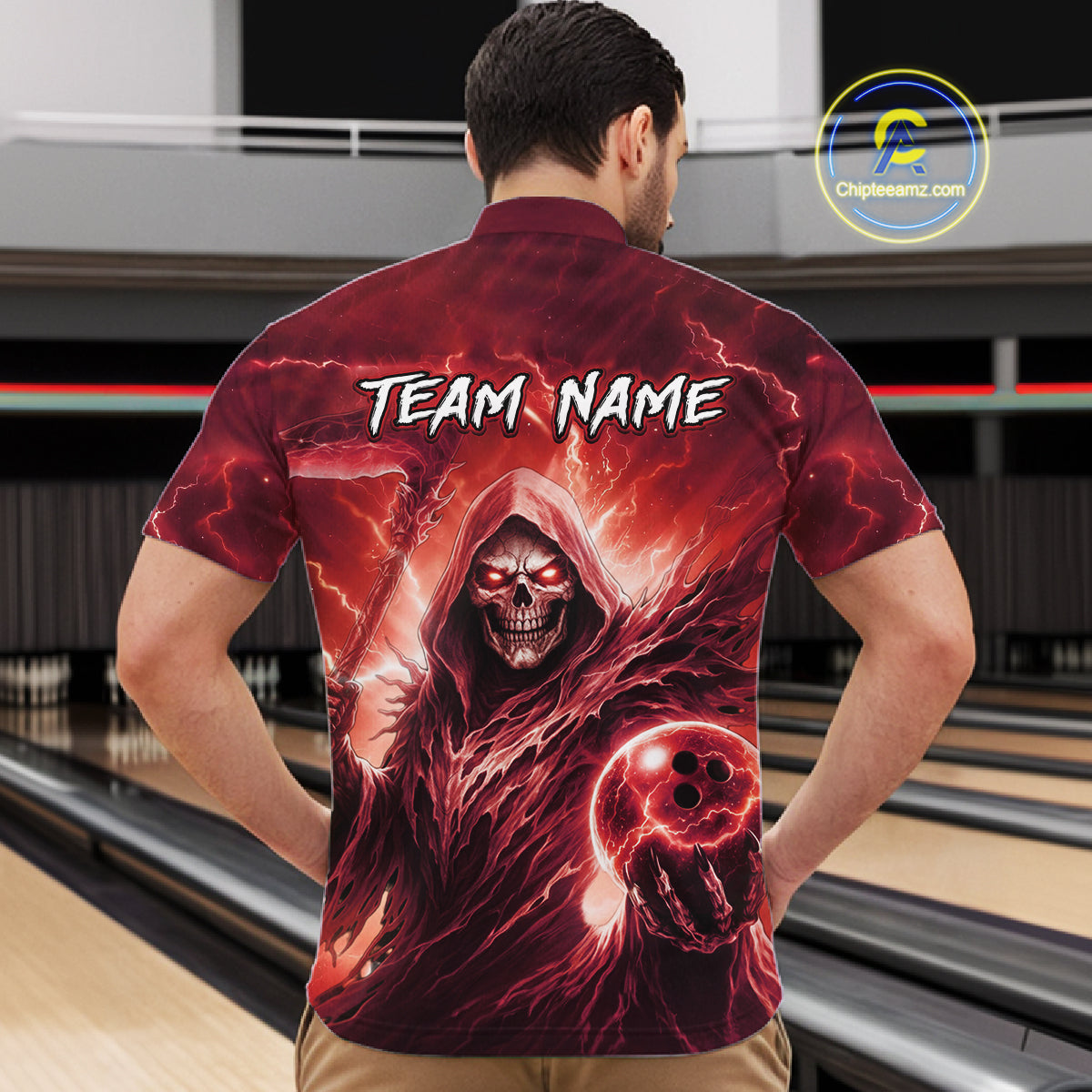 Red Bowling Shirts for Team Women Men Custom Death Bowling Jersey Bowl League MBL248