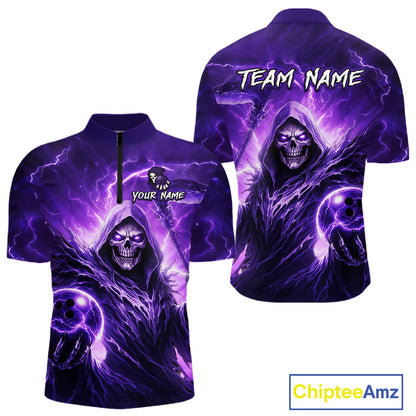 Purple Bowling Shirts for Team Women Men Custom Death Bowling Jersey Bowl League MBL248