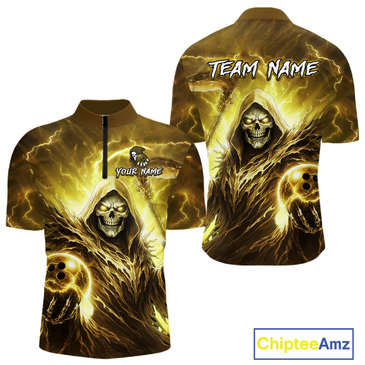 Yellow Bowling Shirts for Team Women Men Custom Death Bowling Jersey Bowl League MBL248