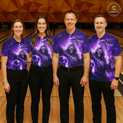Purple Bowling Shirts for Team Women Men Custom Death Bowling Jersey Bowl League MBL248