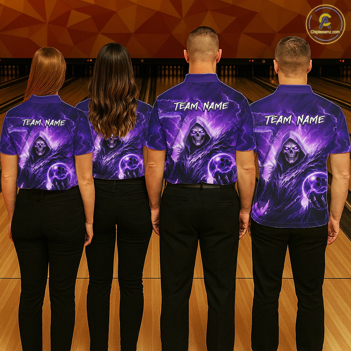 Purple Bowling Shirts for Team Women Men Custom Death Bowling Jersey Bowl League MBL248