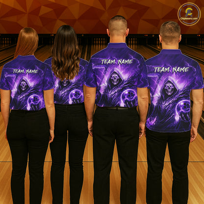 Purple Bowling Shirts for Team Women Men Custom Death Bowling Jersey Bowl League MBL248