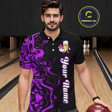 Load image into Gallery viewer, Funny Beer Bowling Shirts Team Women Men Custom Purple Bowling Jersey for Bowler MBL250