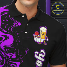 Load image into Gallery viewer, Funny Beer Bowling Shirts Team Women Men Custom Purple Bowling Jersey for Bowler MBL250