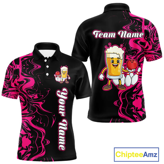 Funny Beer Bowling Shirts Team Women Men Custom Pink Bowling Jersey for Bowler MBL250