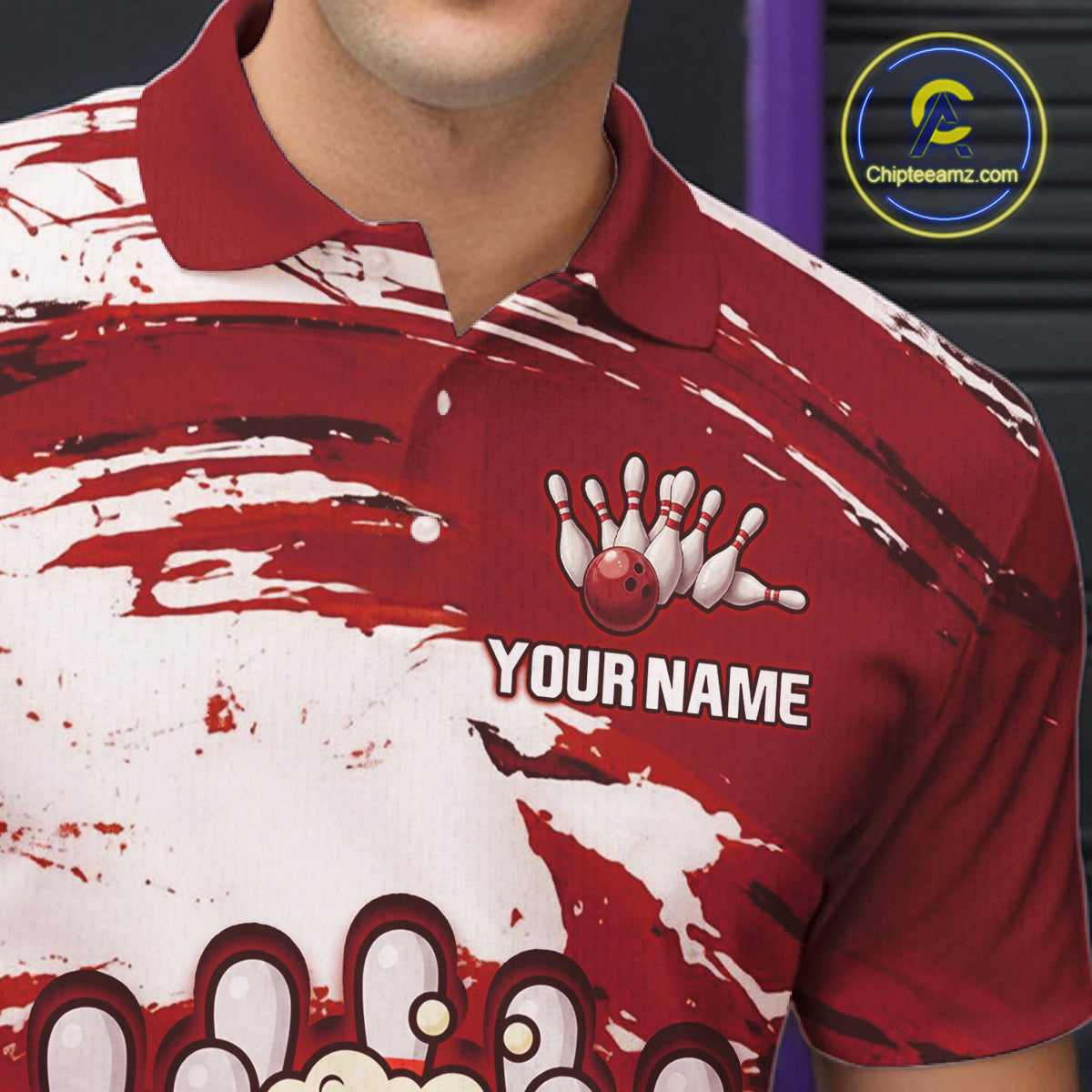 Red Funny Beer Bowling Shirts for Women Men Team Bowling Polo&1/4 Zip Bowl League MBL253