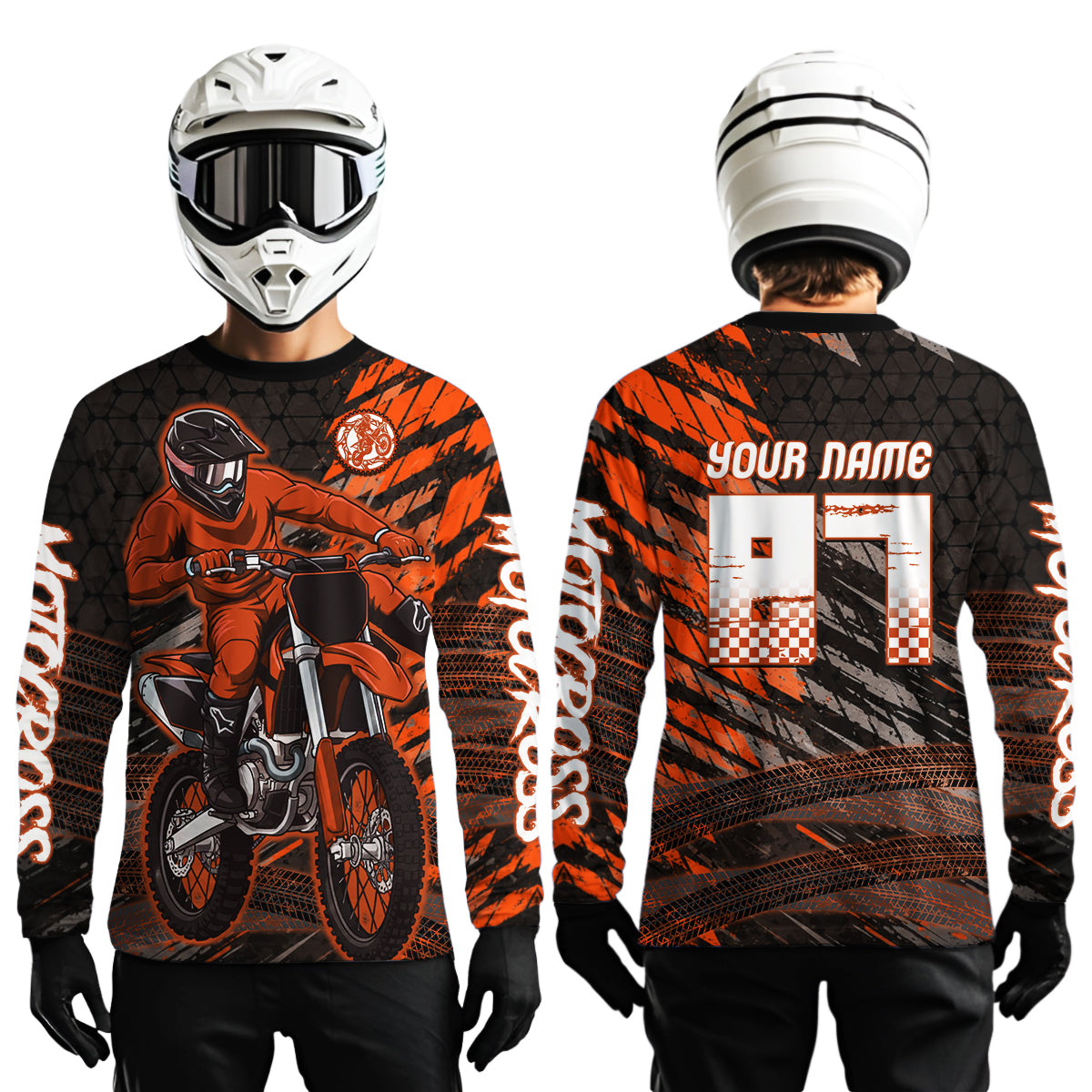 Orange Motocross Racing Jersey Kids Women Men Custom Dirt Bike Shirts Motorcycle Shirt XM494