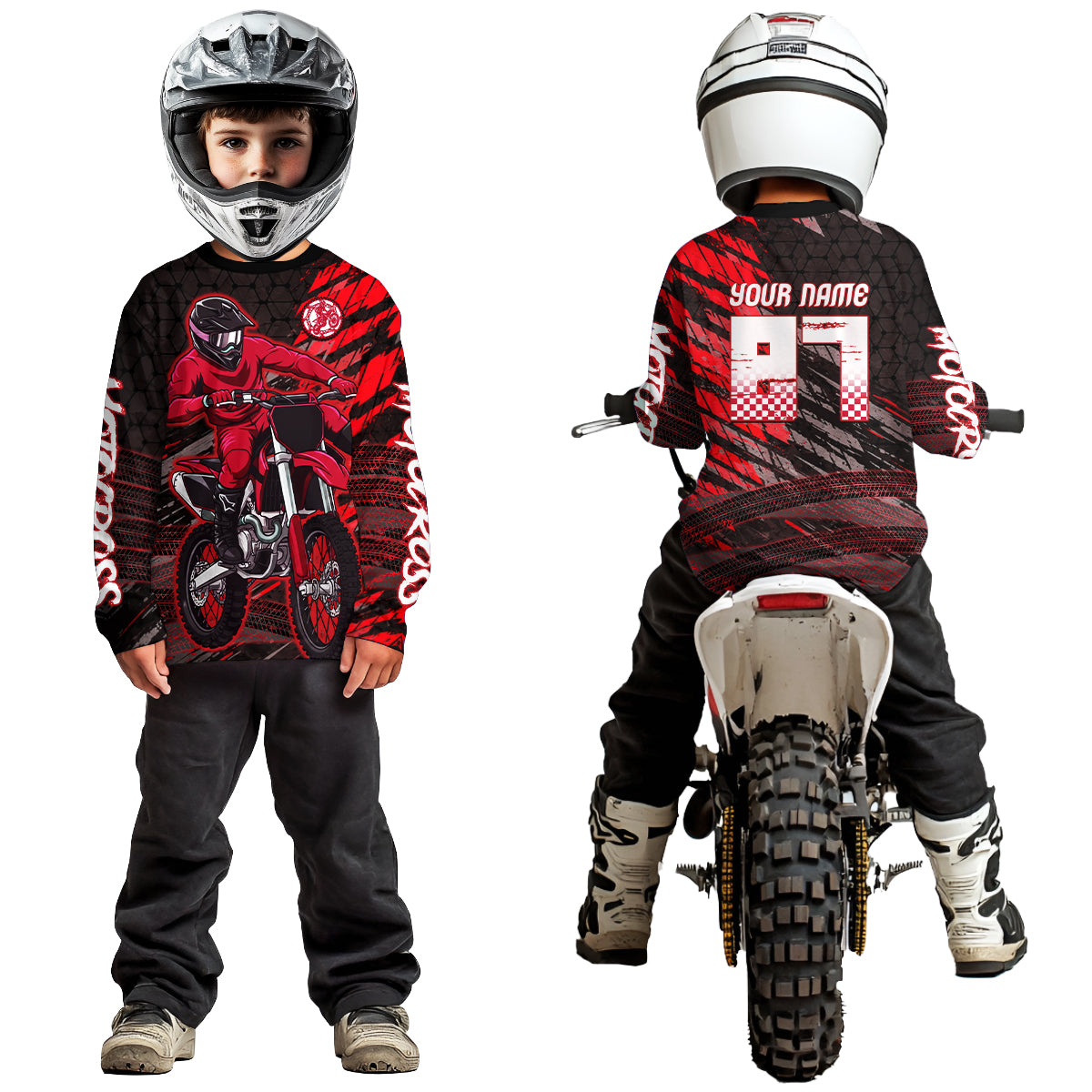 Red Motocross Racing Jersey Kids Women Men Custom Dirt Bike Shirts Motorcycle Shirt XM494