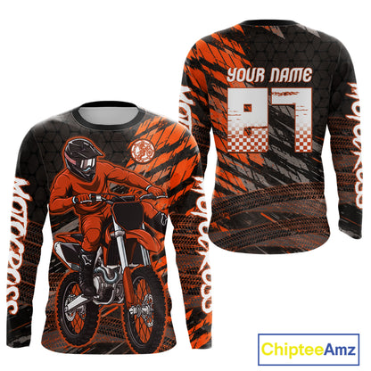 Orange Motocross Racing Jersey Kids Women Men Custom Dirt Bike Shirts Motorcycle Shirt XM494