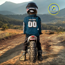Load image into Gallery viewer, Tiger Motocross Jersey Custom Blue Dirt Bike Shirts for Men Kid Women Racing Jersey XM410
