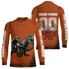 Load image into Gallery viewer, Orange Dinosaur Motocross Jersey Custom Dirt Bike Shirt Men Kid Women Racing Jersey XM411