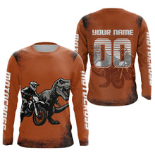 Load image into Gallery viewer, Orange Dinosaur Motocross Jersey Custom Dirt Bike Shirt Men Kid Women Racing Jersey XM411