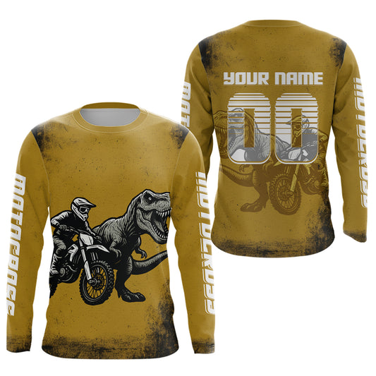 Yellow Dinosaur Motocross Jersey Custom Dirt Bike Shirt Men Kid Women Racing Jersey XM411