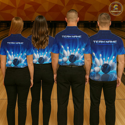 Custom Lightning Bowling Jersey for Men Bowling Team Shirts Bowling Uniform Polo & 1/4 Zip HNT164