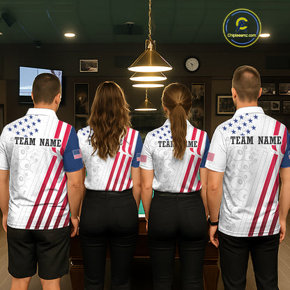 Custom American Flag 8 Ball Billiard Shirts for Women Billiard Team Jerseys Billiard League NNT273