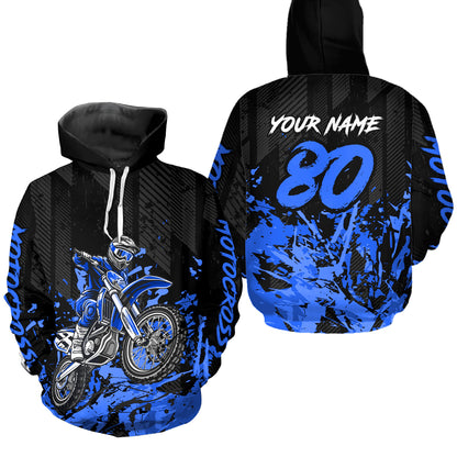 Custom Blue Youth Dirt Bike Motorcycle Hoodie Kid Men Women Motocross Jersey Hoodie HOT38