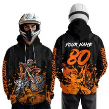Load image into Gallery viewer, Custom Orange Youth Dirt Bike Motorcycle Hoodie Kid Men Women Motocross Jersey Hoodie HOT38