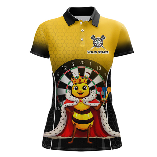 Custom Funny King Bee Dart Shirt Dart Team Jersey for Women Dartboard Polo & 1/4 Zip Shirts NNT164