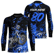 Load image into Gallery viewer, Personalized Blue Youth Motocross Shirts Off-Road Dirt Bike Jersey Kid Men Women UPF30+ DNT17