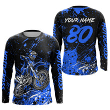Load image into Gallery viewer, Personalized Blue Youth Motocross Shirts Off-Road Dirt Bike Jersey Kid Men Women UPF30+ DNT17