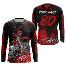 Load image into Gallery viewer, Personalized Red Youth Motocross Shirts Off-Road Dirt Bike Jersey Kid Men Women UPF30+ DNT17