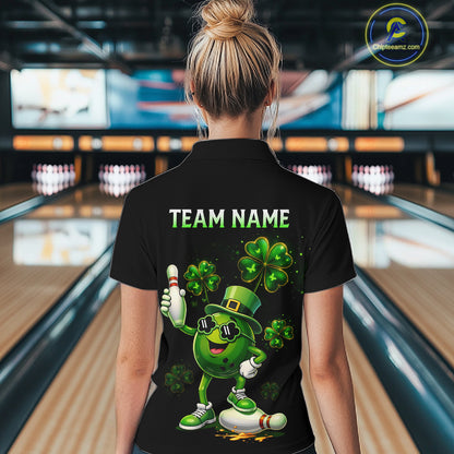 Funny St Patrick Day Bowling Bowling Jersey for Women Bowling Team Shirts Polo & 1/4 Zip HNT192