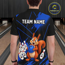 Load image into Gallery viewer, Custom Blue Squirrel Bowling Jersey for Men Bowling Team Shirts Bowling Polo &amp; 1/4 Zip HNT301