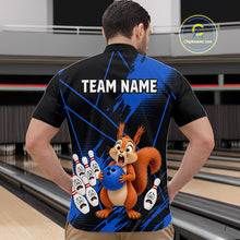 Load image into Gallery viewer, Custom Blue Squirrel Bowling Jersey for Men Bowling Team Shirts Bowling Polo &amp; 1/4 Zip HNT301