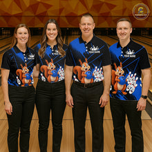 Load image into Gallery viewer, Custom Blue Squirrel Bowling Jersey for Men Bowling Team Shirts Bowling Polo &amp; 1/4 Zip HNT301