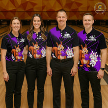Load image into Gallery viewer, Custom Purple Squirrel Bowling Jersey for Men Bowling Team Shirts Bowling Polo &amp; 1/4 Zip HNT301
