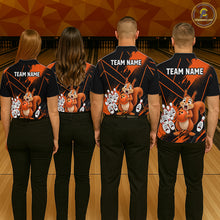 Load image into Gallery viewer, Custom Orange Squirrel Bowling Jersey for Women Bowling Team Shirts Bowling Polo &amp; 1/4 Zip HNT301