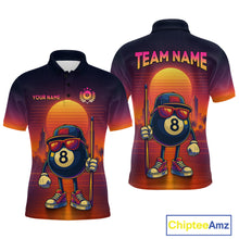 Load image into Gallery viewer, Custom Funny 8 Ball Retro Billiard Shirts for Women Billiard Team Shirts Polo &amp; 1/4 Zip NNT93