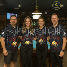 Load image into Gallery viewer, Custom US Skull 9 Ball Billiard Shirts for Women Billiard Team Shirts Billiard League Polo &amp; 1/4 Zip NNT94
