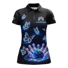 Load image into Gallery viewer, Custom Galaxy Butterflies Bowling Jersey for Women Bowling Tournament Polo &amp; 1/4 Zip Bowling Team Shirts HNT211