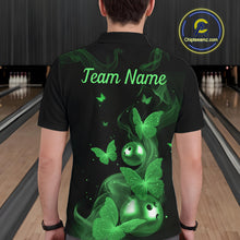 Load image into Gallery viewer, Custom Green Butterfly Galaxy Bowling Jersey for Men Bowling Team Shirts Bowling League HNT310